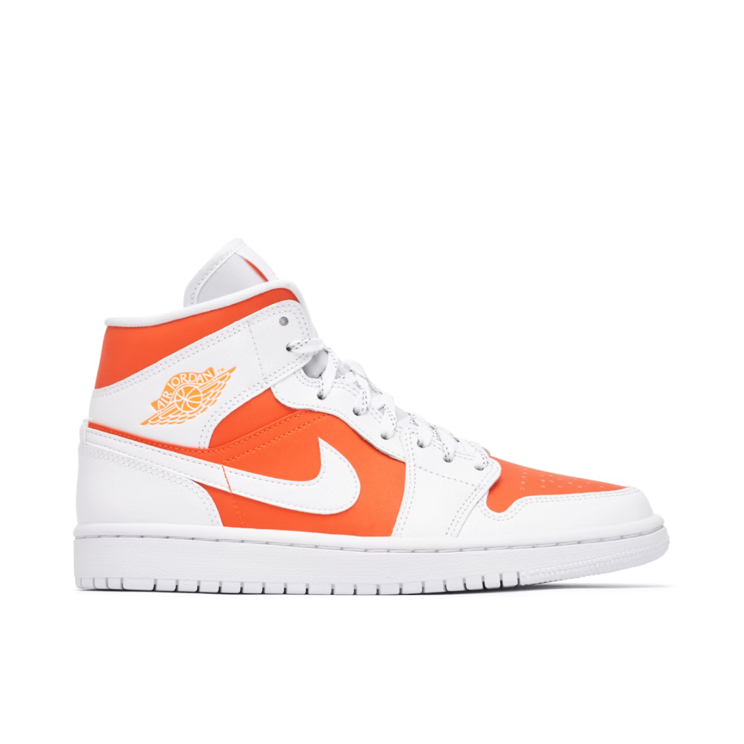 Womens Air Jordan 1 MID SE Bright Citrus/White
