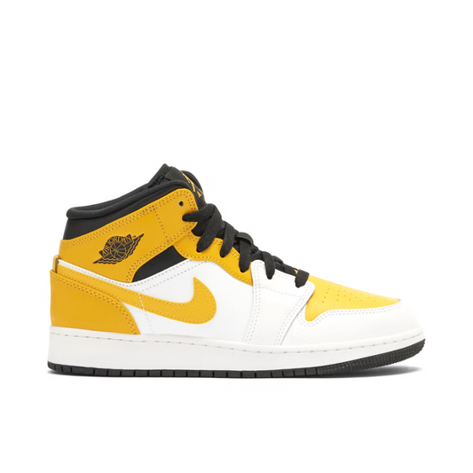 Air Jordan 1 MID (GS) White University Gold-Black